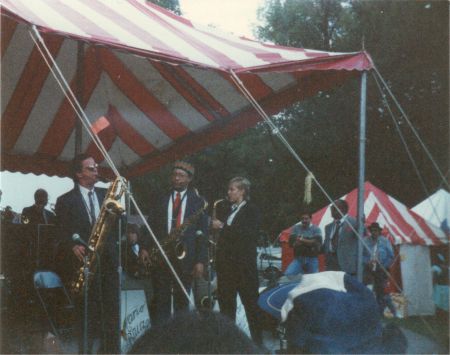 The horn section and some of the audience.